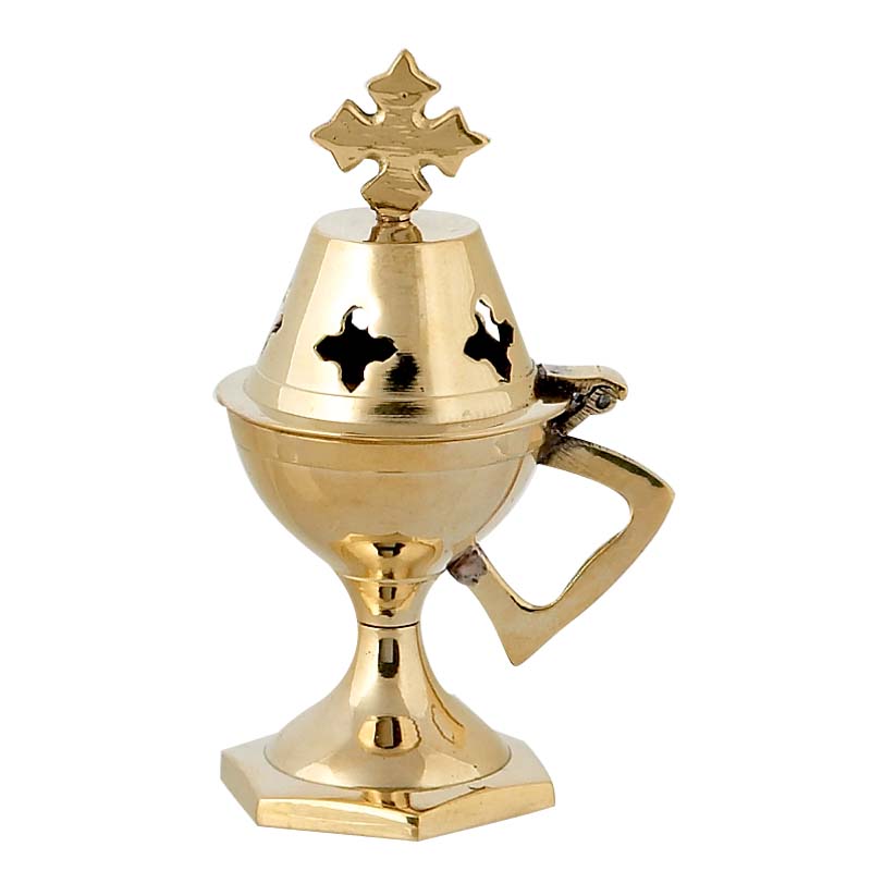 Cățuie mică alamită cu mâner 4093b