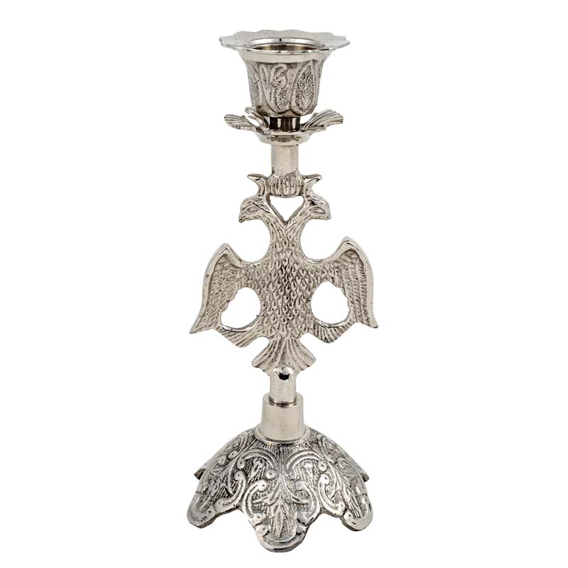 Sfeșnic nichelat cu postament și vultur pentru o lumânare 722-n