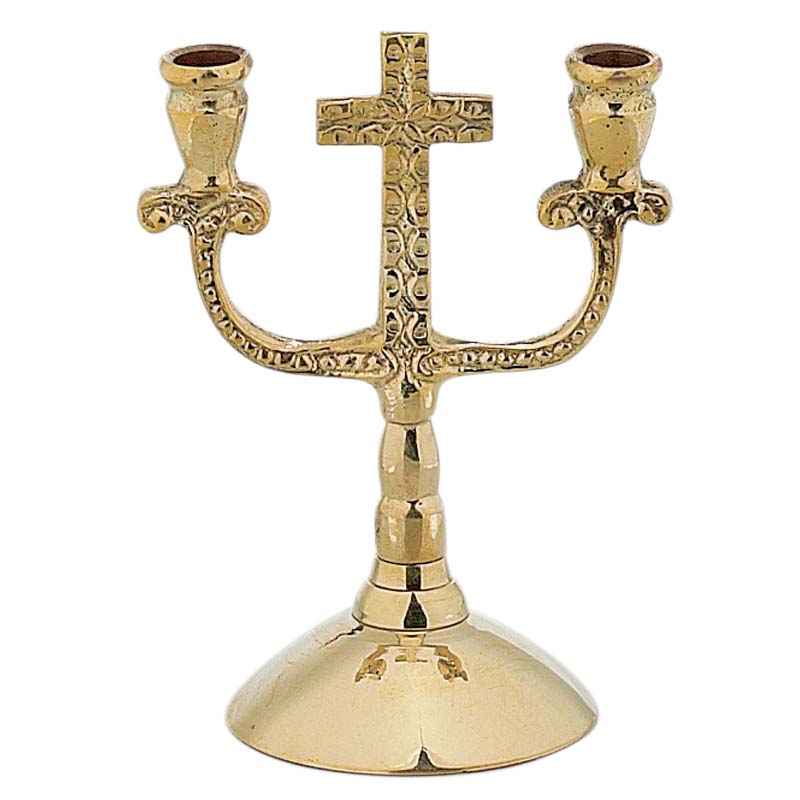 Sfeșnic cu postament și cruce pentru două lumânări 8443-b