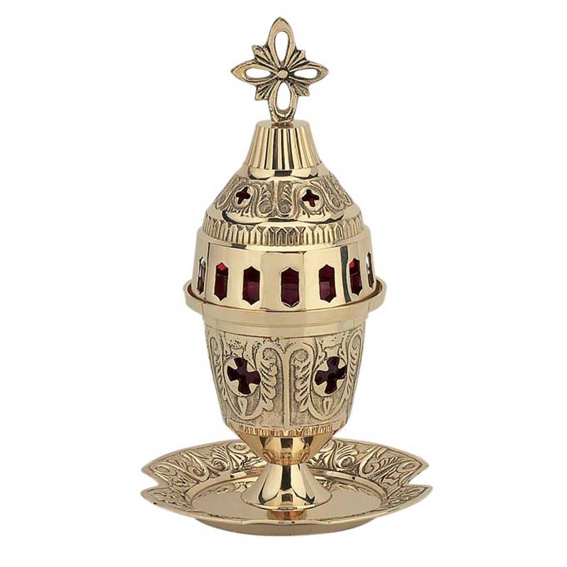 Candelă de masă patinată cu tipsie și pahar inclus 8652-b