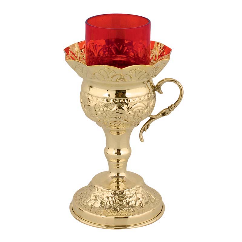 Candelă de masă alamită cu pahar inclus 9541 – 19b