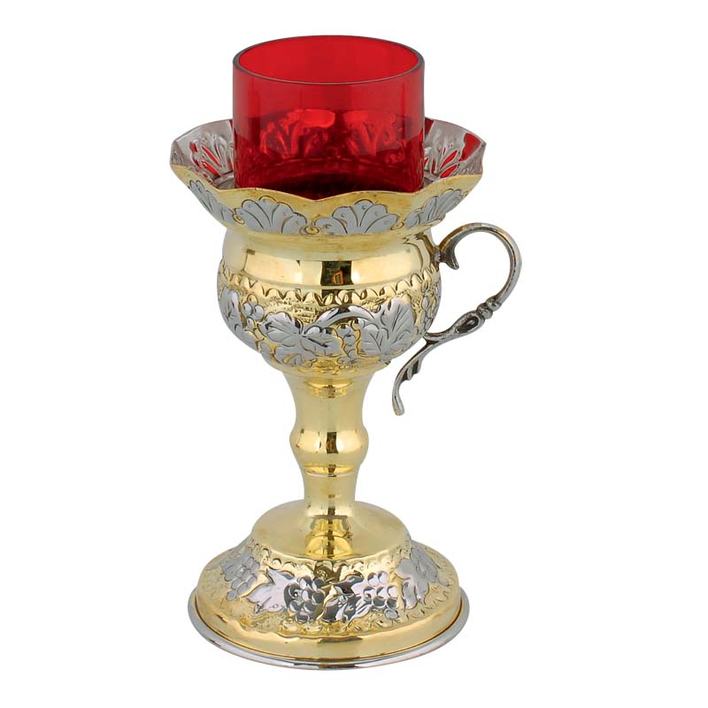 Candelă de masă nichelată cu pahar inclus 9541-19gn