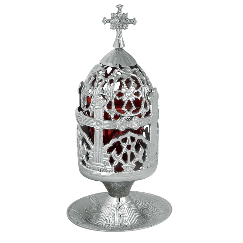 Candelă bicoloră de masă cu tipsie, decupată și cu pahar inclus 9876