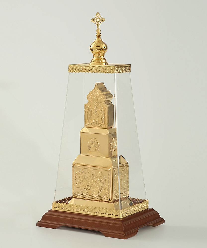 Chivot aurit și gravat realizat sub formă de clopotniță cu 3 nivele sof-3120025