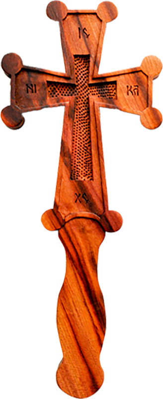 Cruce de binecuvântare din lemn incizată și crestată manual krl-cb4