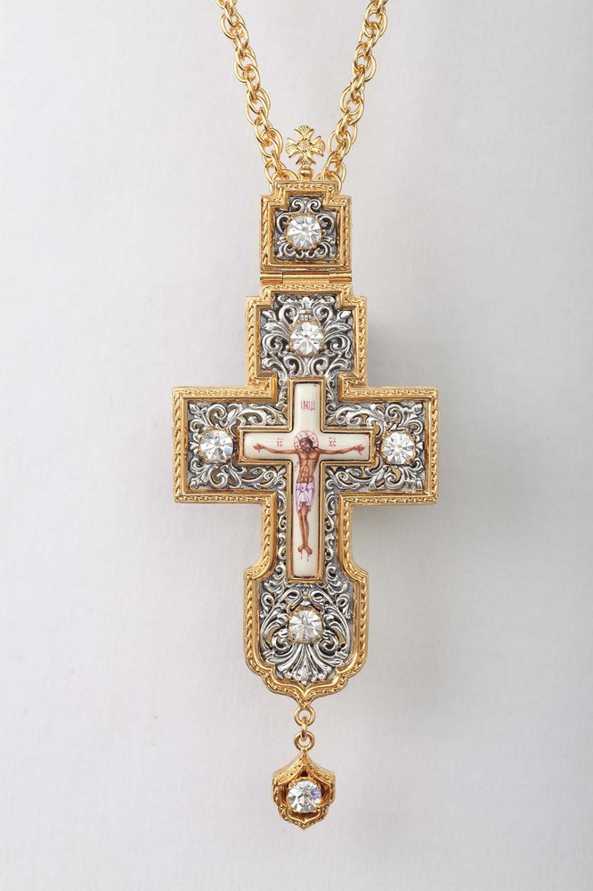 Cruce pectorală aurită și argintată sof-5110262