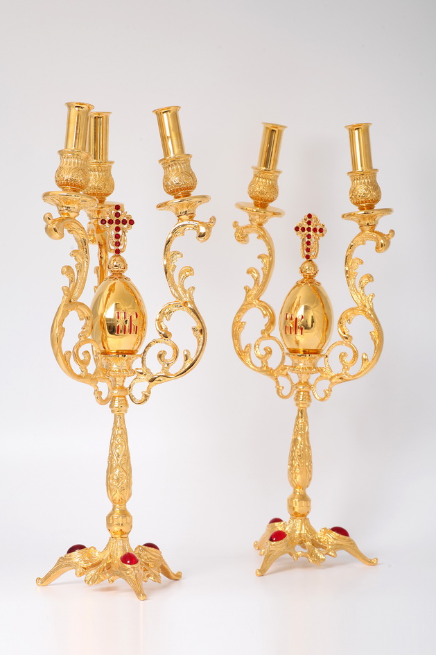 Set de dicher+tricher aurit și gravat ornamentat cu pietre prețioase și smalț sof-3130301