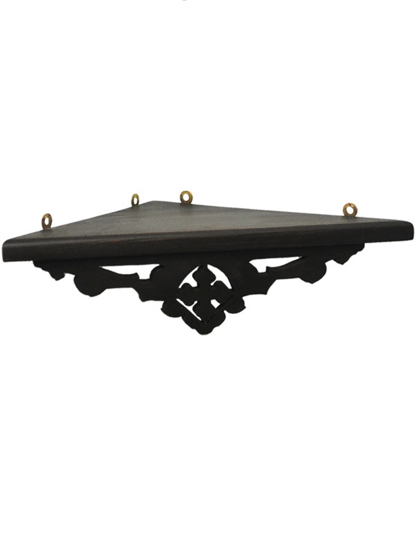 Poliță pentru candelă ornamentată prin sculptură manuală în lemn krl-p3