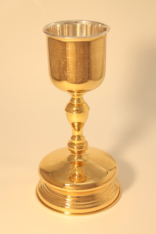 Potir aurit și gravat, model rusesc, decorat cu sculpturi în relief sof-3210072