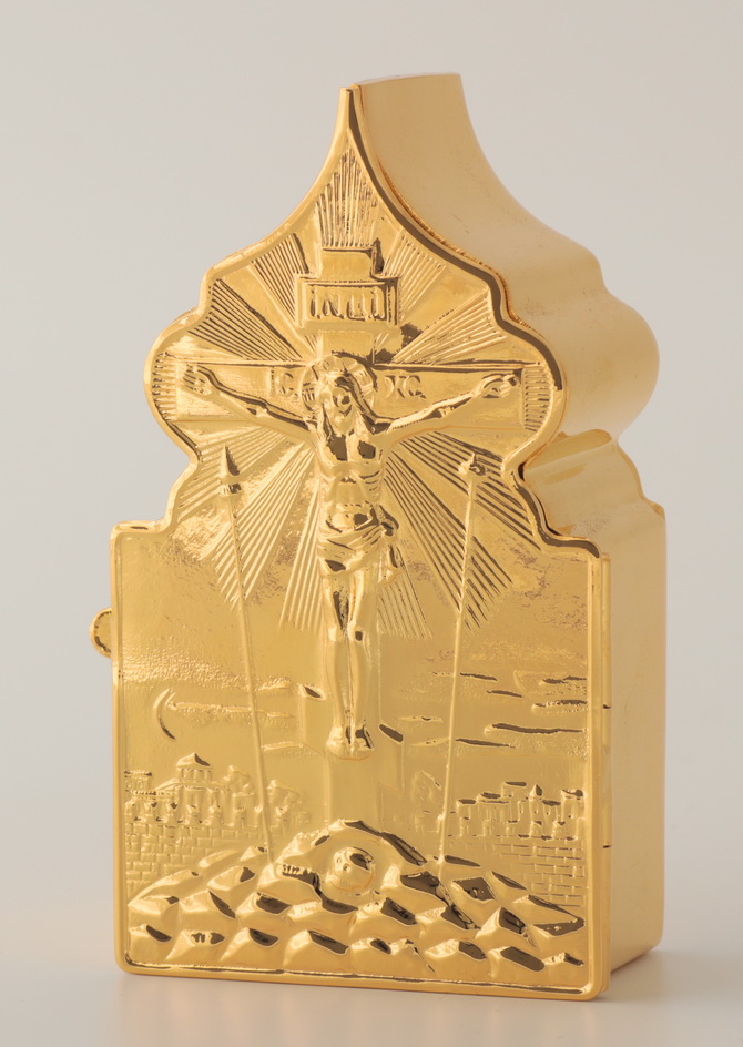 Trusă de împărtășanie pentru bolnavi și copii aurită și gravată sof-3130254