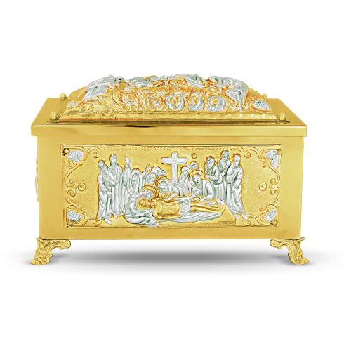 Cutie pentru sfinte moaște aurită și argintată 10-73