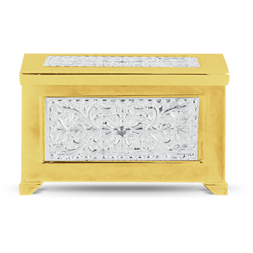 Cutie pentru sfinte moaște aurită și argintată 10-77