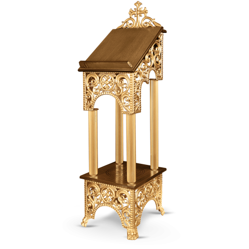 Iconostas tetrapod aurit cu suport de lemn și baza înaltă 112-937