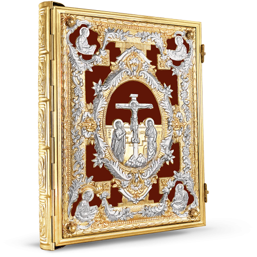 Evanghelie aurită și argintată decupată 27-236