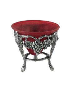 Candelă de masă patinată cu pahar inclus 5027p