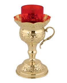 Candelă de masă alamită cu pahar inclus 9541 – 19b