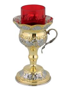 Candelă de masă nichelată cu pahar inclus 9541-19gn