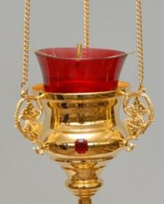 Candelă cu lanț aurită și ornamentată cu pietre sof-3410028