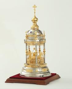 Chivot aurit și nichelat în formă de cupolă împodobit cu pietre sof-3120022