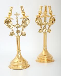 Set de dicher+tricher aurit și gravat decorat cu viță de vie metalică sof-3130476