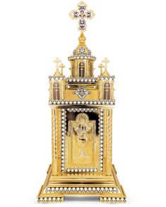 Chivot mare aurit și emailat model "Templu" 11-19