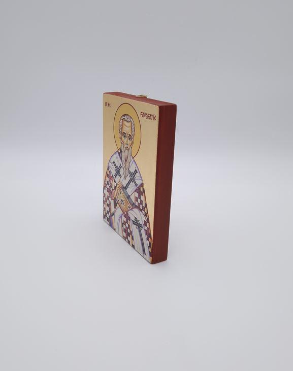 Icoana pictata cu foita de aur Sf. Pangratie 16x11.5 cm