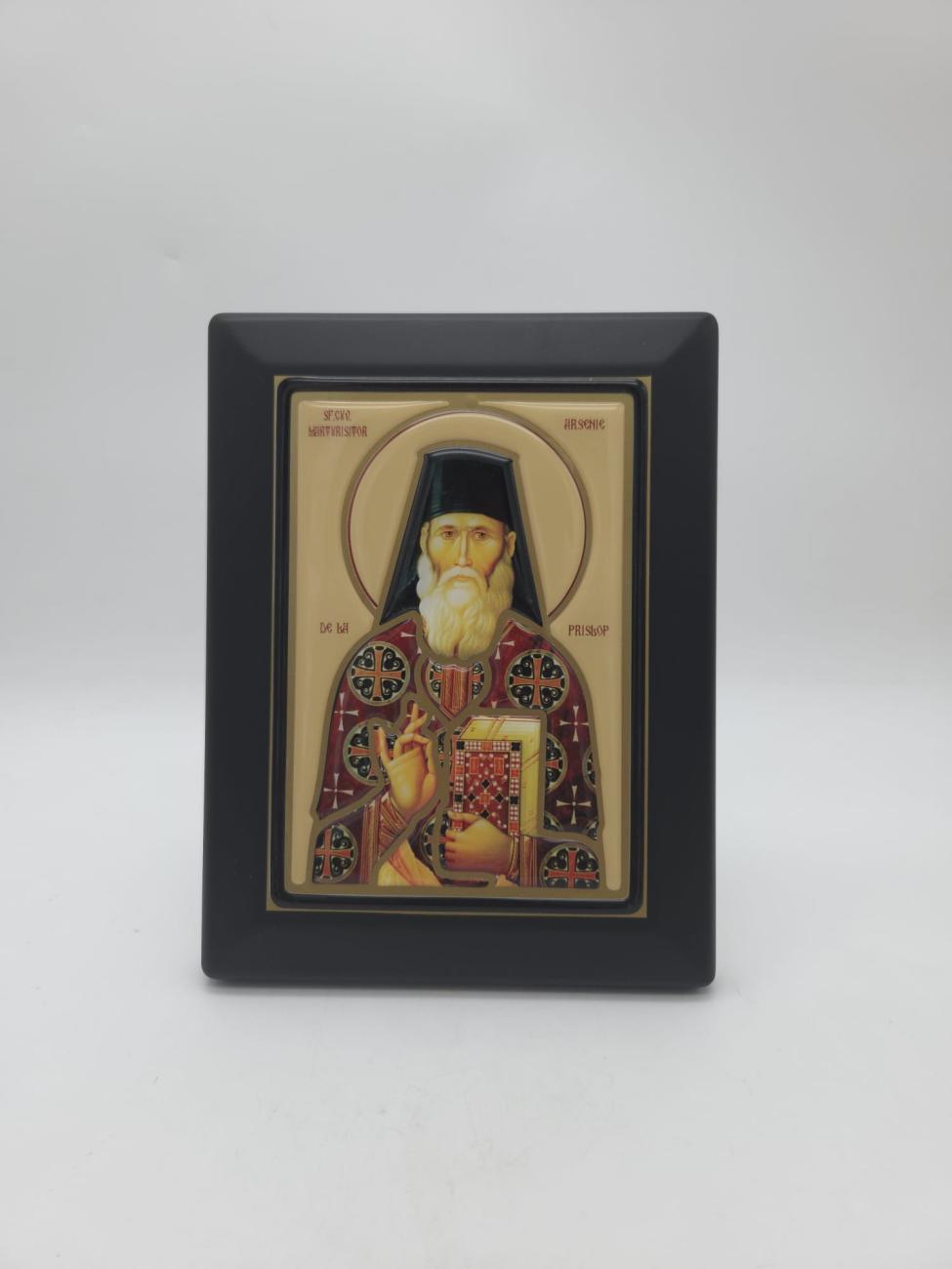 Icoana din rasina pe blat din mdf - Sf. Arsenie de la Prislop - A5
