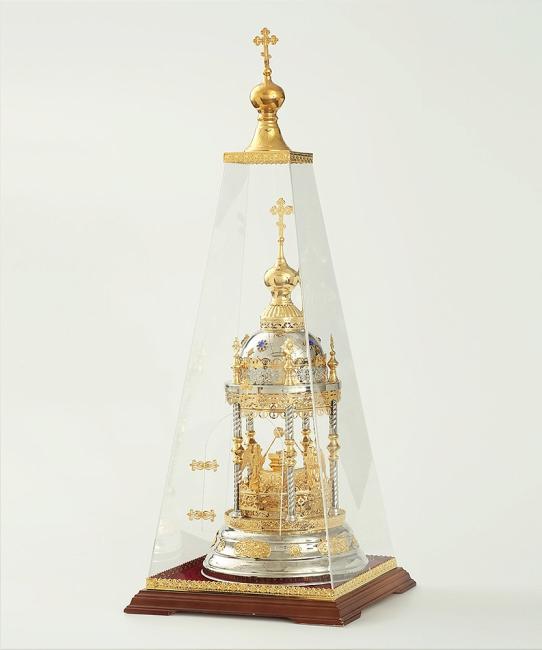 Chivot aurit și nichelat în formă de cupolă împodobit cu pietre sof-3120022