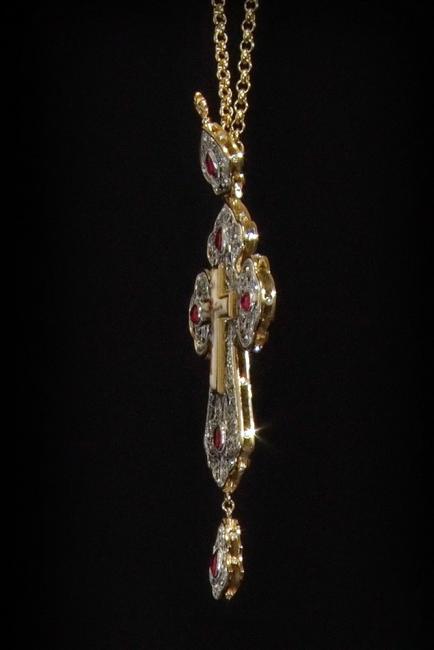 Cruce pectorală aurită lucrată in filigran sof-5110479