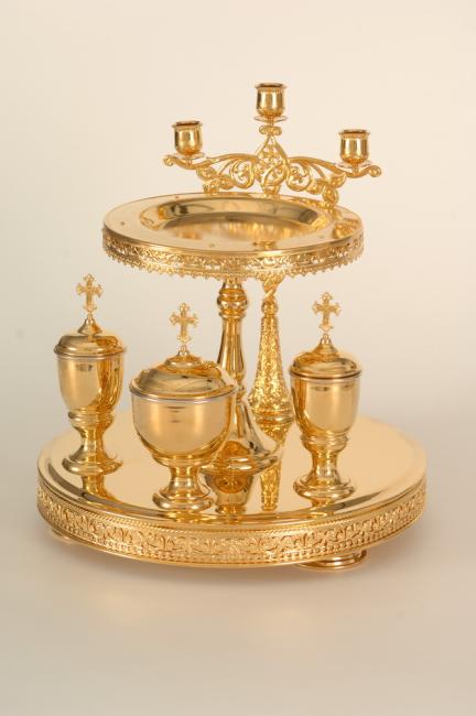 Litier aurit nichelat și gravat, model rusesc de calitate superioară sof-3110021