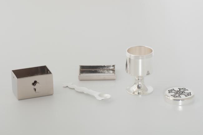 Trusă de botez pentru bolnavi și copii argintată, nichelată și gravată sof-3130255